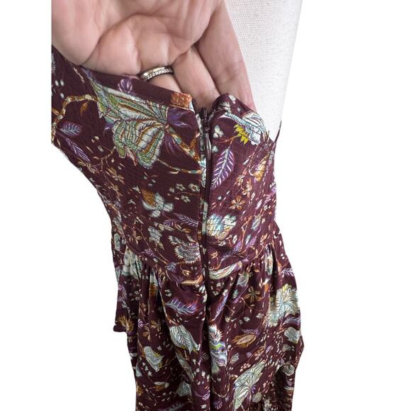 NEW Ulla Johnson Josanna 100% Silk Gown Floral Ruffle Tiered Maxi Dress Sz 14 - Picture 6 of 16